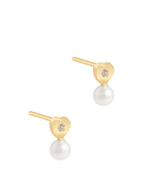 'Candela' 9ct Yellow Gold, Cubic Zirconia and Pearl Stud Earrings image 1