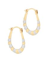'Pascale' 9ct Yellow and White Gold Striped Creole Earrings image 1