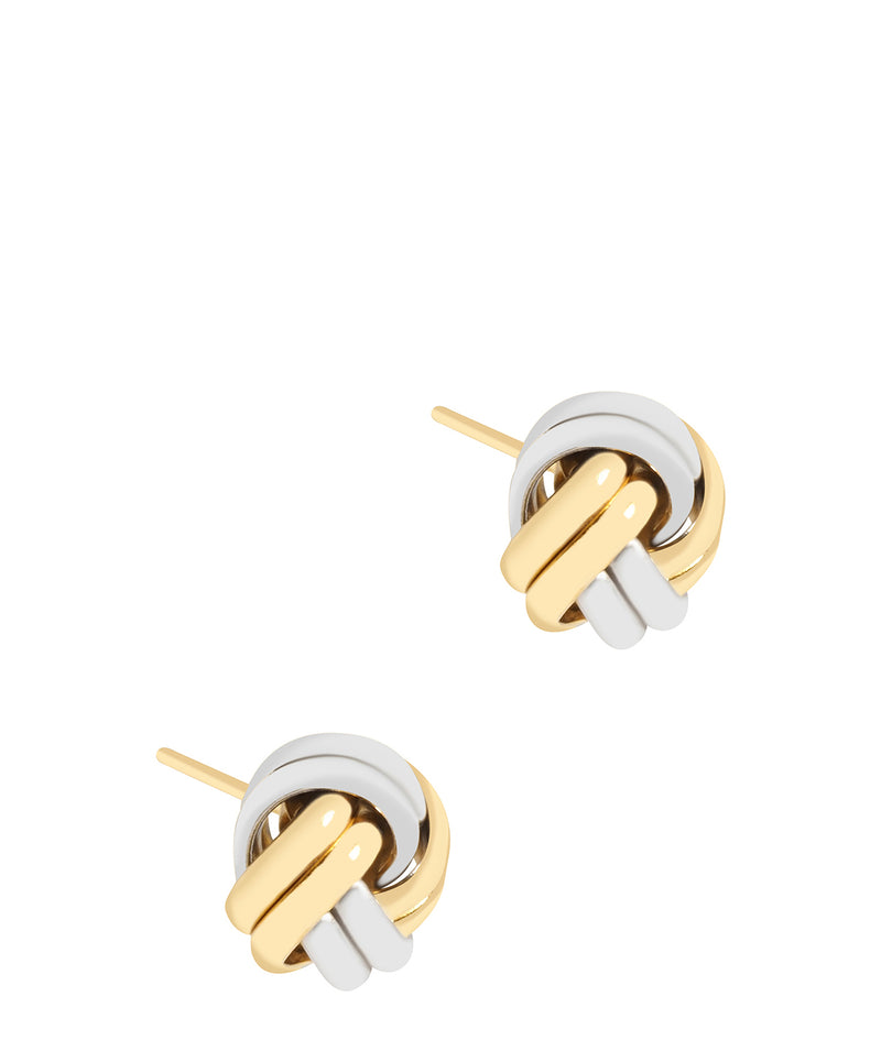 'Amelia' 9ct Yellow and White Gold Knot Stud Earrings image 1