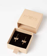 'Helene' 9ct Yellow, Rose and White Gold Dragonfly Drop Earring image 3