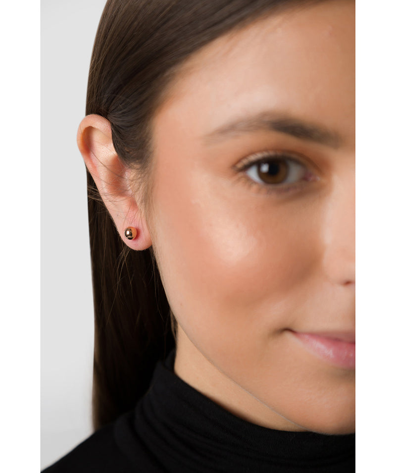 'Felipa' 9ct Rose Gold Polished Ball Stud Earrings image 2