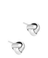 'Chara' 9ct White Gold Tri-Knot Stud Earrings image 1