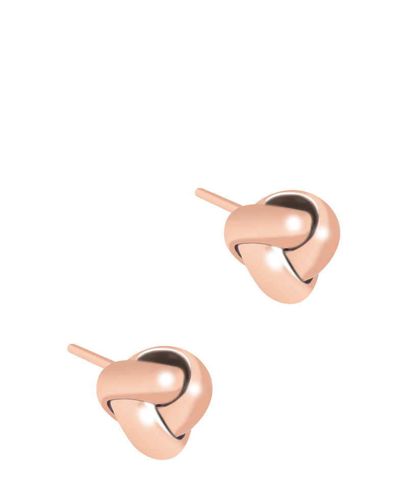 'Clareta' 9ct Rose Gold Tri-Knot Stud Earrings image 1