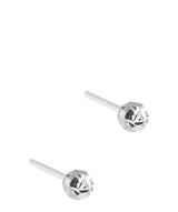 'Ninita' 9ct White Gold Diamond Cut Ball Stud Earrings image 1