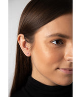 'Ninita' 9ct White Gold Diamond Cut Ball Stud Earrings image 2