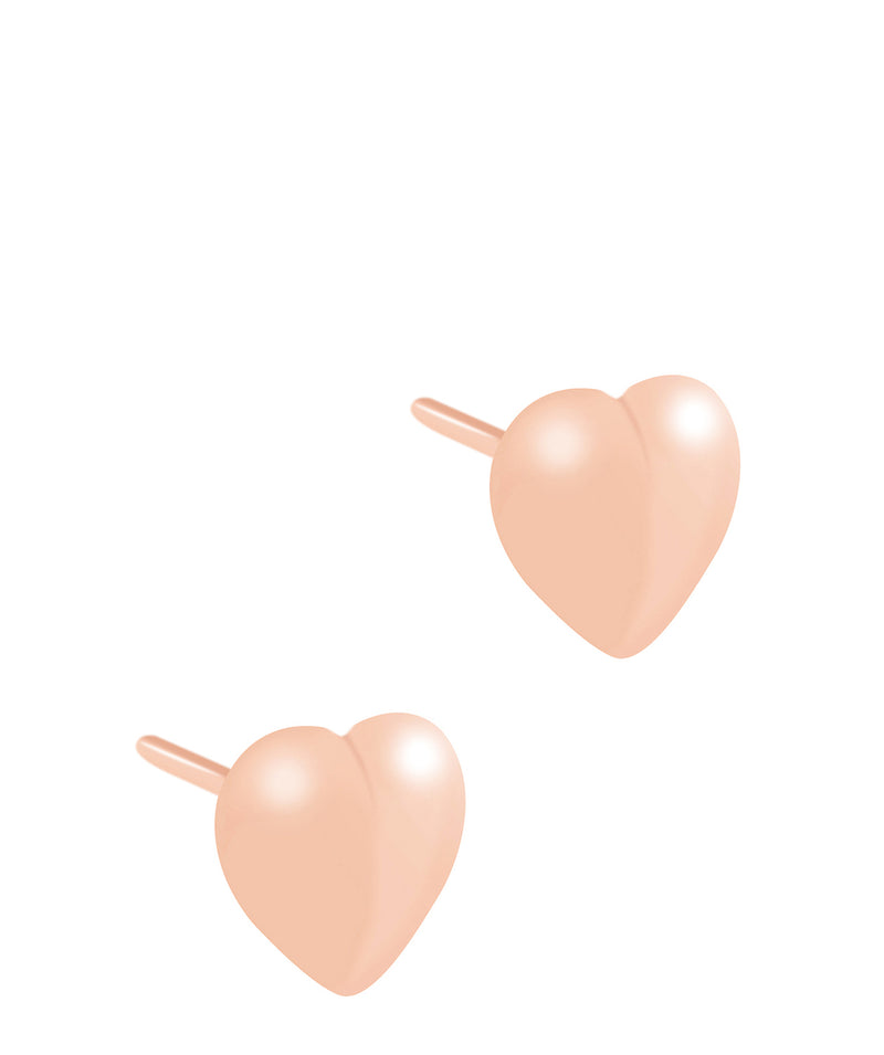 'Otavia' 9ct Rose Gold Heart Stud Earrings image 1