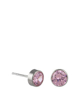 'Kamilah' 9-Carat White Gold & Pink Cubic Zirconia Stud Earrings image 1