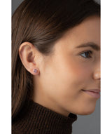 'Kamilah' 9-Carat White Gold & Pink Cubic Zirconia Stud Earrings image 2