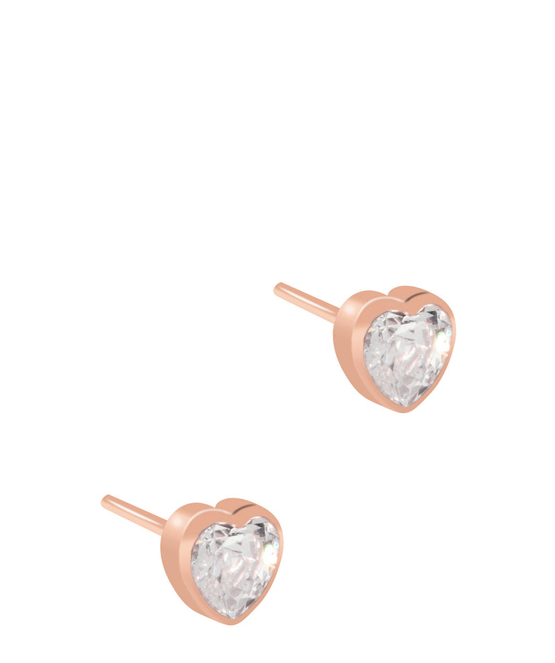 'Evetta' 9ct Rose Gold Heart Stud Earrings image 1