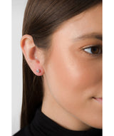 'Evetta' 9ct Rose Gold Heart Stud Earrings image 2