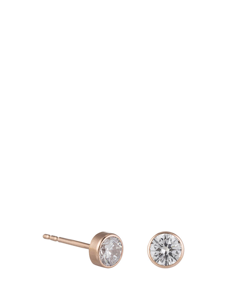 'Vesta' 9-Carat Rose Gold & Cubic Zirconia Earrings image 1