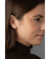 'Vesta' 9-Carat Rose Gold & Cubic Zirconia Earrings image 2