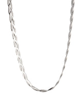 Gift Packaged 'Toul' Sterling Silver Dual Herringbone Necklace