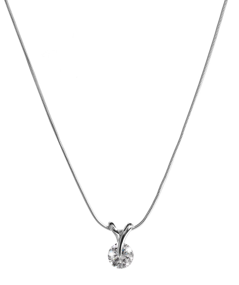 'Aphrodite' Sterling Silver Snake Chain and Cubic Zirconia Necklace image 1