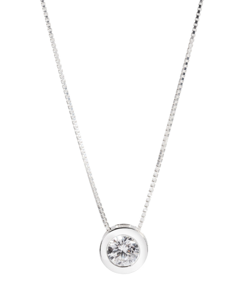 Gift Packaged 'Mania' Sterling Silver and Cubic Zirconia Adjustable Necklace