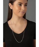 Gift Packaged 'Lindsey' 30-Inch Sterling Silver Heart Link Necklace