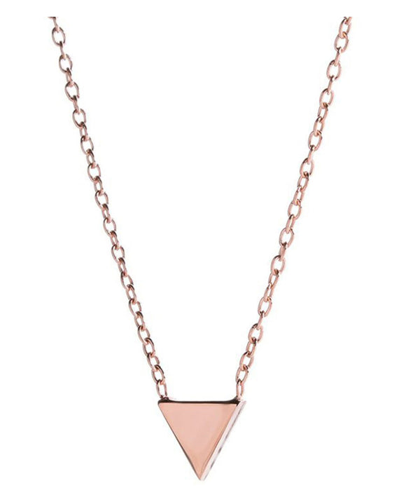 Gift Packaged 'Alita' Rose Gold Plated Sterling Silver Triangle Necklace