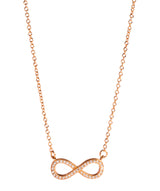 Gift Packaged 'Sterope' Rose Gold Plated Sterling Silver and Cubic Zirconia Infinity Adjustable Necklace