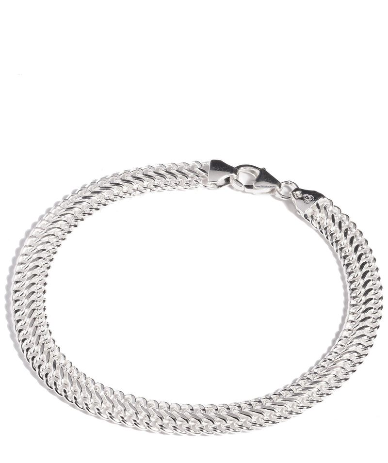 'Brizo' Sterling Silver Double Curb Bracelet Pure Luxuries London