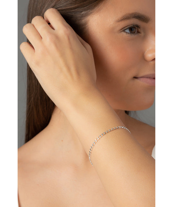 'Petrona' Sterling Silver Diamond Cut Link Bracelet Pure Luxuries London