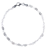 Gift Packaged 'Tonia' Sterling Silver Love Heart Link Bracelet