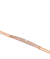 'Elpis' Rose Gold Plated Sterling Silver and Cubic Zirconia Bar Bracelet Pure Luxuries London