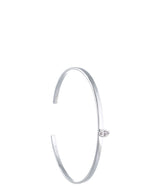 Gift Packaged 'Sauran' Sterling Silver & Cubic Zirconia Torc Bangle
