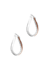 'Lechesis' Rhodium Plated Sterling Silver Twisted Hoop Earrings image 1