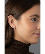 'Thera' Sterling Silver Fine Hooped Earrings image 2