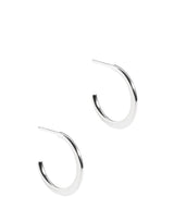 'Ensley' Sterling Silver Flat Hoop Stud Earrings image 1