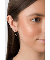 'Ensley' Sterling Silver Flat Hoop Stud Earrings image 2