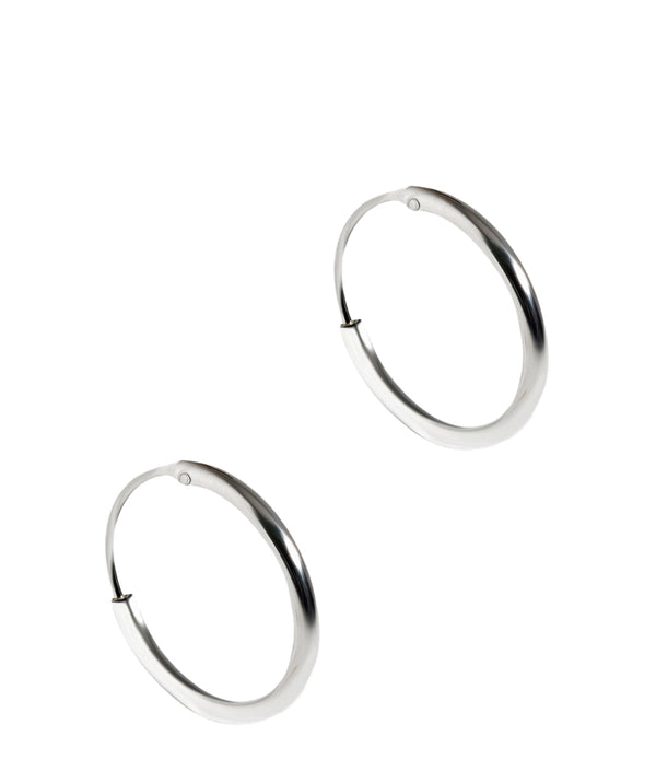 Gift Packaged 'Ornella' Sterling Silver Hinged Hoop Earrings