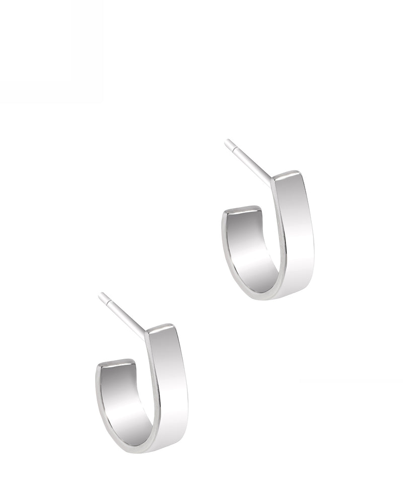 'Reyna' Sterling Silver Curved Flick Earrings image 1