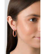 Gift Packaged 'Metis' Rose Gold Plated Sterling Silver Hoop Earrings