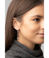 Gift Packaged 'Alectrona' Sterling Silver Hanging Ball Earring