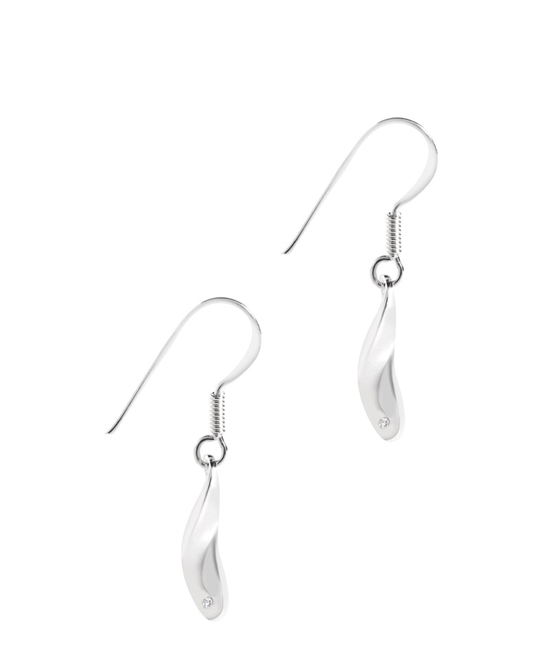 Gift Packaged 'Hera' Sterling Silver and Cubic Zirconia Twist Drop Earrings