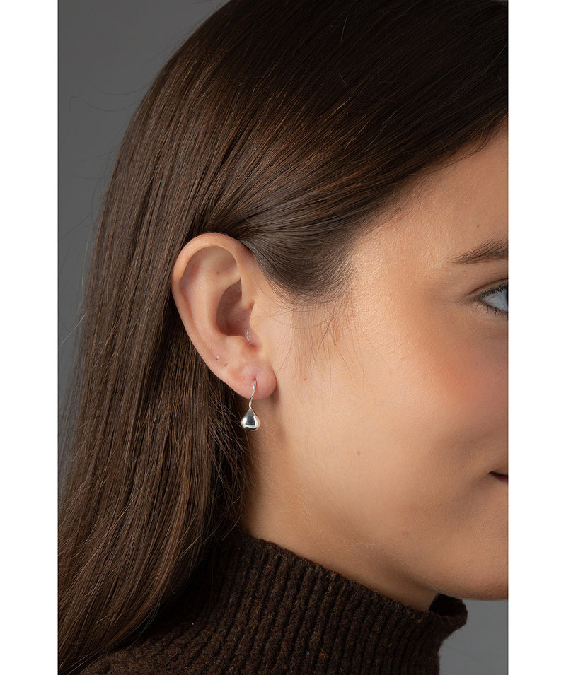 'Idoya' Sterling Silver Water Droplet Earrings Pure Luxuries London