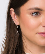Gift Packaged 'Rhea' Sterling Silver Double Wire Drop Earrings