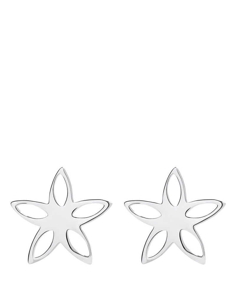 'Giacinta' Sterling Silver Cutout Flower Earrings image 1