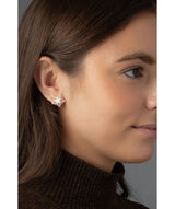 'Giacinta' Sterling Silver Cutout Flower Earrings image 2