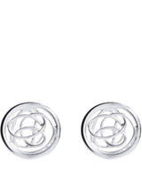'Sylvie' Silver Round Swirled Stud Earrings image 1