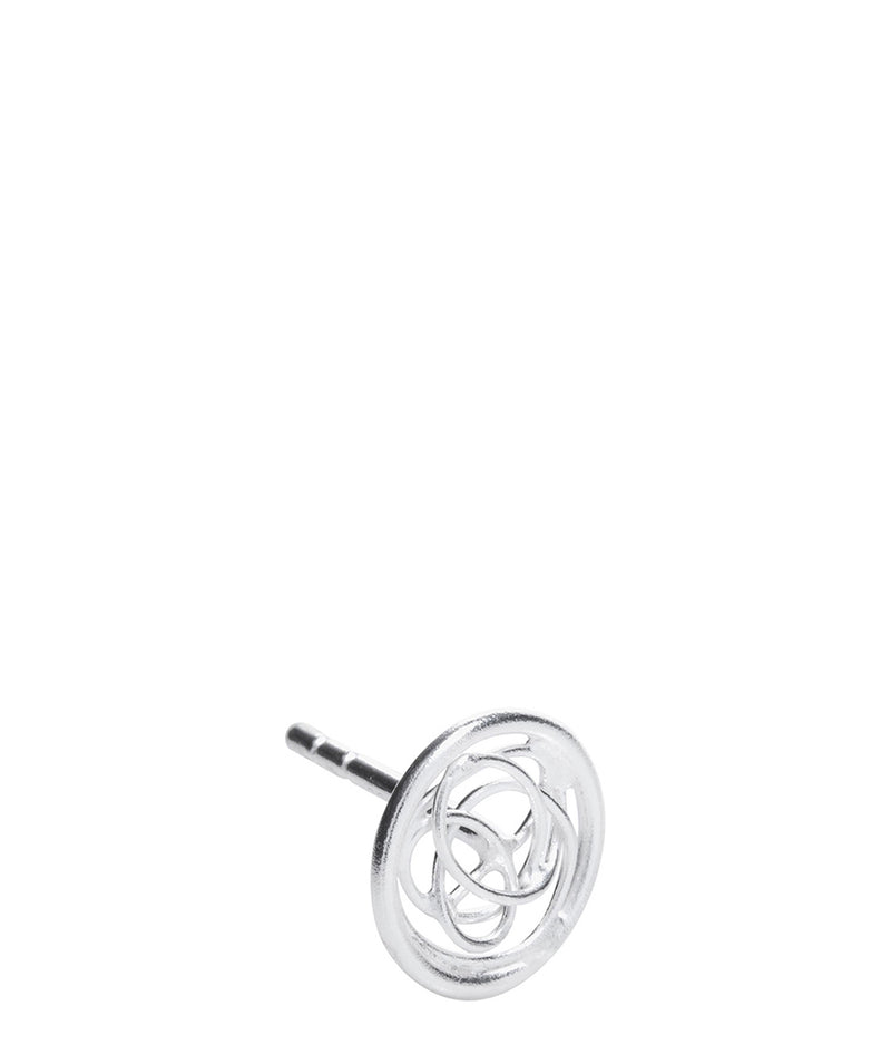 'Sylvie' Silver Round Swirled Stud Earrings image 4