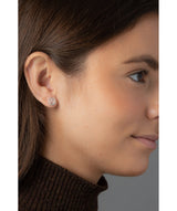 'Sylvie' Silver Round Swirled Stud Earrings image 2