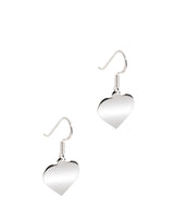 Gift Packaged 'Ettie' Sterling Silver Polished Heart Drop Earrings