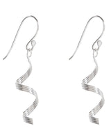 Gift Packaged 'Thema' Sterling Silver Cascade Ribbon Drop Earrings