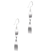 Gift Packaged 'Alix' Sterling Silver Twisted Bar Drop Earrings