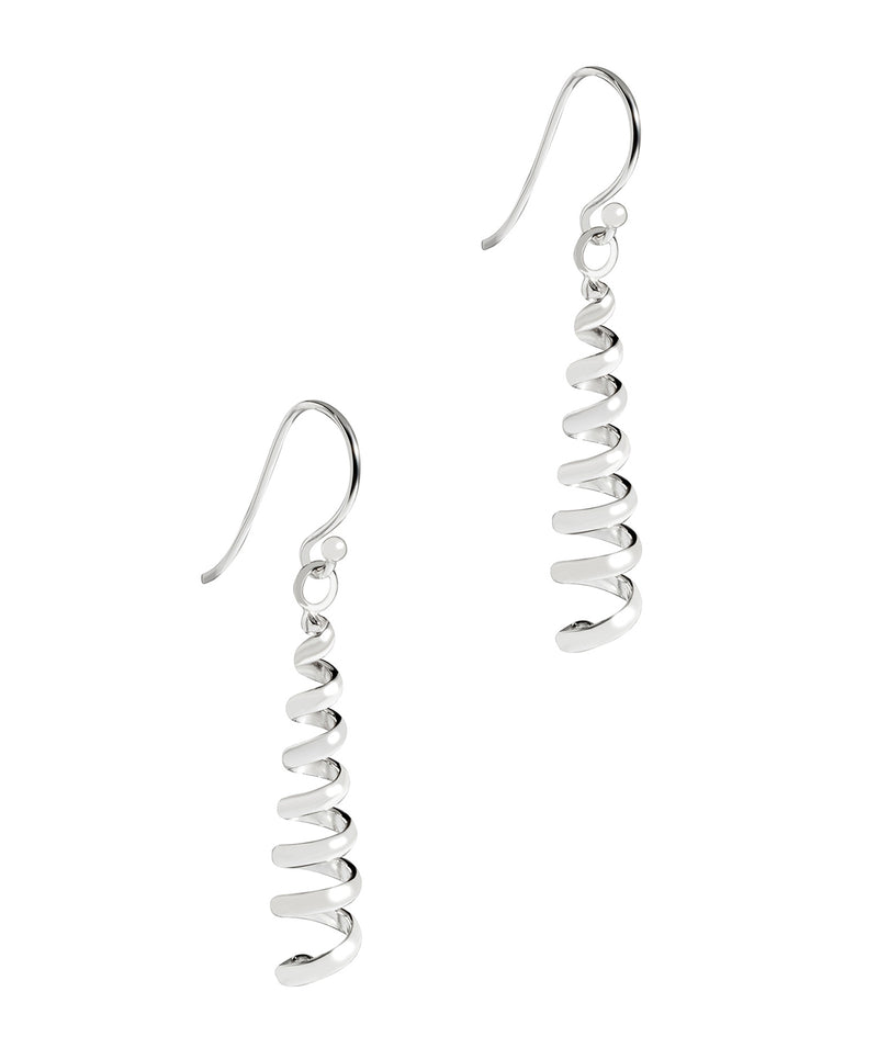 Gift Packaged 'Chantai' Sterling Silver Corkscrew Drop Earrings