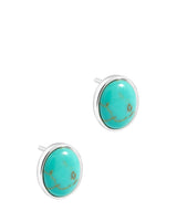 'Taygete' Sterling Silver and Turquoise Gemstone Oval Stud Earrings image 1