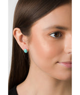 'Taygete' Sterling Silver and Turquoise Gemstone Oval Stud Earrings image 2