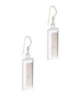 Gift Packaged 'Audette' Sterling Silver and White Mother of Pearl Drop Earrings